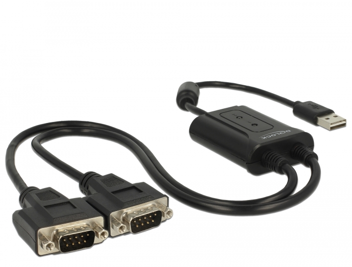 Madurar promedio Atrás, atrás, atrás parte Delock Products 63950 Delock USB 2.0 to 2 x serial RS-232 adapter