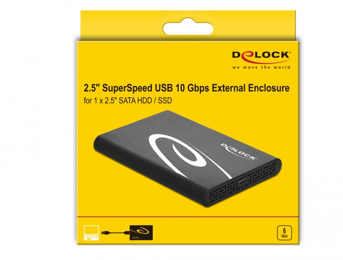 deleyCON Boîtier de Disque Dur USB-C 2,5 Pouces - Boîtier de