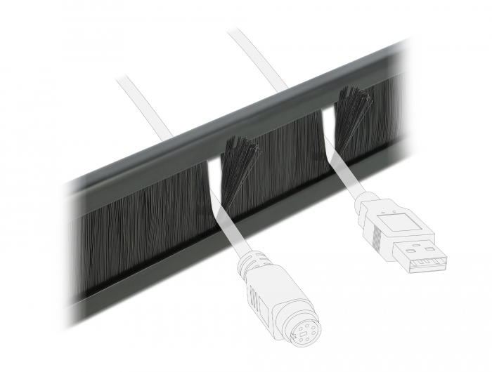 Bandeau gestion de câbles en brosse pour rack 19´´ 1U