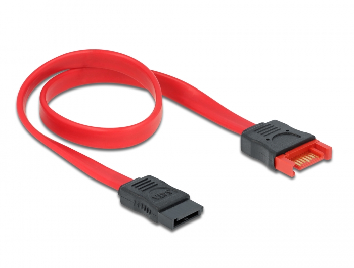 Delock Products 83972 Delock SATA 6 Gb/s Cable straight to upwards angled  20 cm red