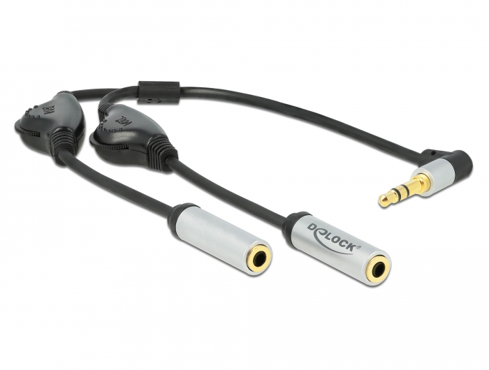 Delock Products 65355 Delock Cable audio splitter stereo jack male 3.5 mm 3  pin > 2 x stereo jack female 3.5 mm 3 pin 25 cm