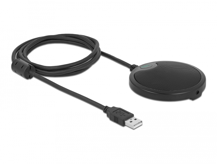 DELOCK Microphone USB avec Pied et Bouton muet/on/Off 1,7 m 