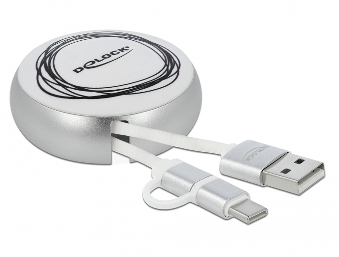 Delock Products 85821 Delock USB 2 in 1 Retractable Cable Type-A
