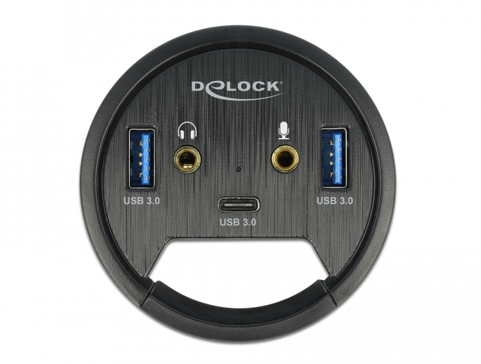 Products 62794 Delock 3 In-Desk Hub USB 1 USB Type-C™ and 2 x Type-A + HD-Audio Ports