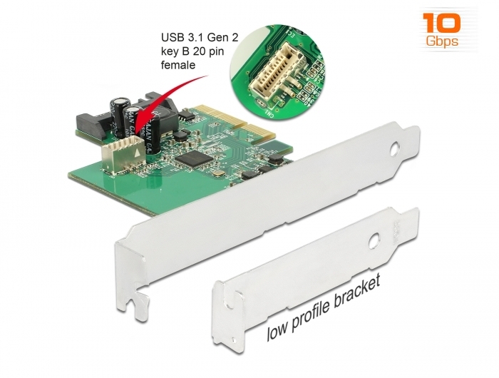 Delock Produkte 89801 Delock PCI Express Karte > 1 USB 3.1 Gen 2 Key B Buchse