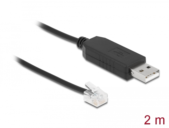 Delock Products 66737 Delock Adapter cable USB Type-A to Serial RS-232 RJ12  with ESD protection Leadshine 2 m
