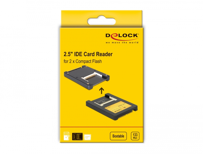 DELOCK 91662: Delock 2.5? Lecteur de cartes IDE > 2 x Compact Flash Card  chez reichelt elektronik