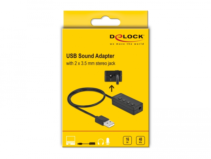 linse skildring Far Delock Products 66731 Delock USB Headset and Microphone Adapter with 2 x  3.5 mm Stereo Jack for Windows and Mac OS
