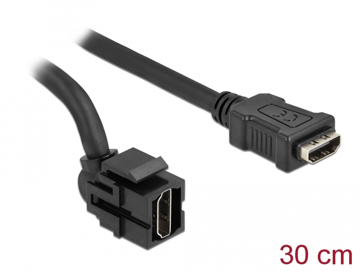 Delock Produkte 86854 Delock Keystone Modul HDMI Buchse 250° > HDMI Buchse  mit Kabel schwarz