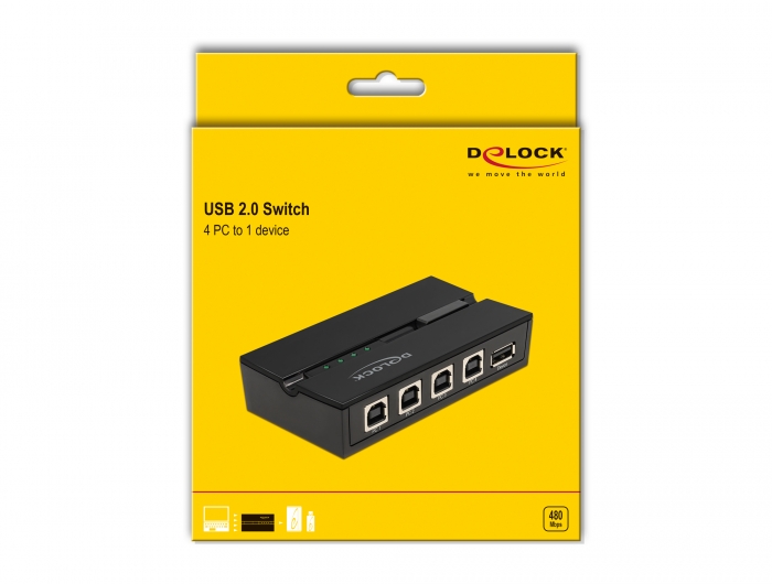 Delock Products 11493 Delock Interruttore USB 2.0 da 4 PC per 1
