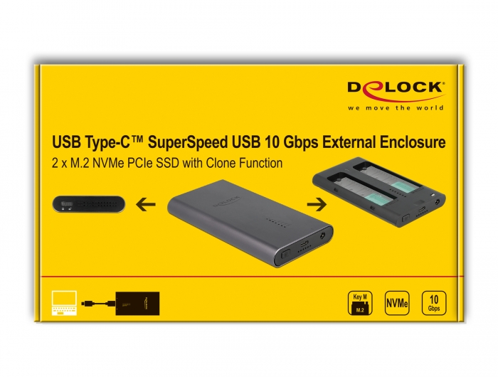 VALUE Boîtier externe SSD, M.2, NVMe - USB 3.2 Gen 2 type C
