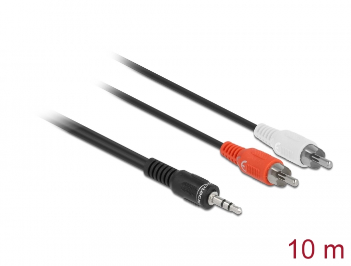 CABLE AUDIO 3.5MM STEREO A 2x RCA MACHO 10M