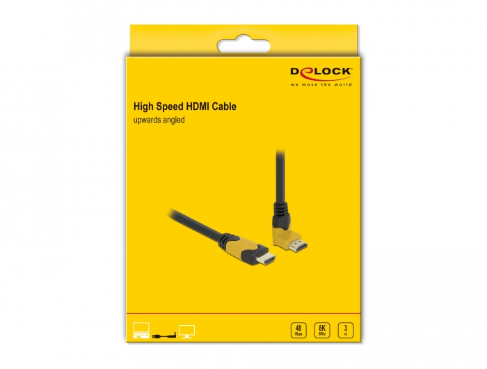 DeLOCK HDMI 2.1 cable with 270 degree angled plug (8K@60 Hz)