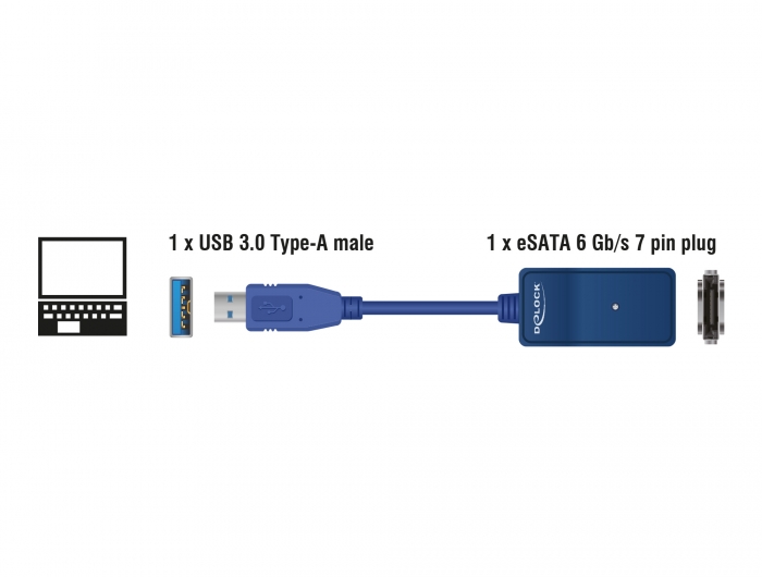 Delock Delock Adapter USB 3.0 eSATA 6