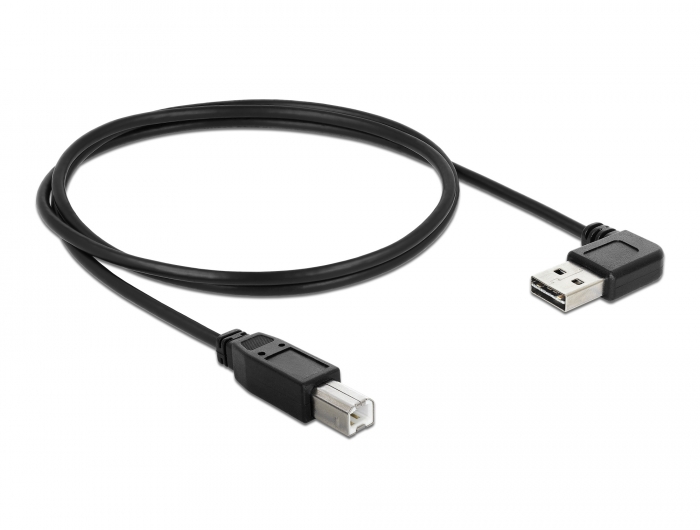 schwarz 0,5m Goo Anschlusskabel USB 2.0 EASY Stecker A gewinkelt an Stecker B 