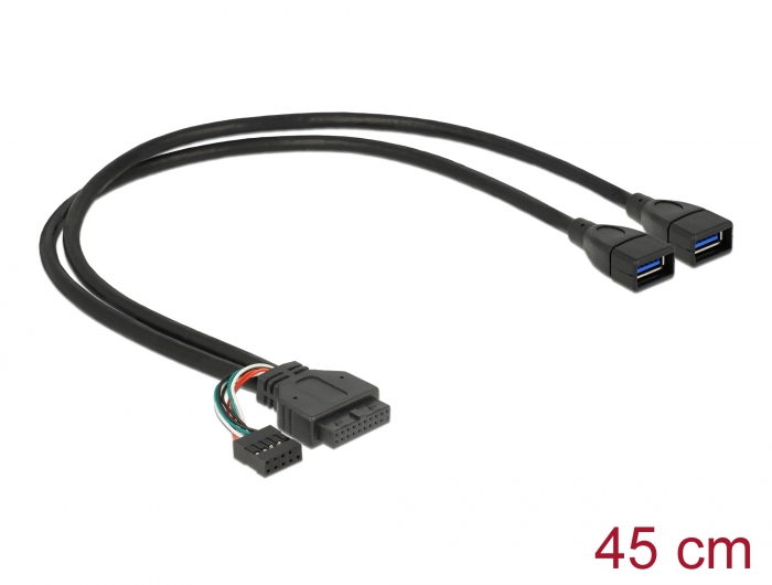 bid Rendition vaskepulver Delock Products 83829 Delock Cable USB 3.0 pin header female + USB 2.0 pin  header female > 2 x USB 3.0 A female 45 cm
