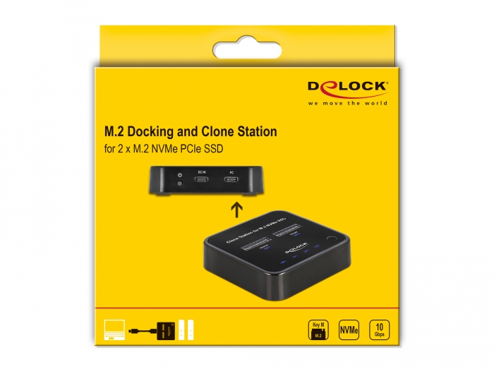 63331 Delock M.2 Dockingstation für 2 x M.2 NVMe PCIe SSD mit Klon Funktion 