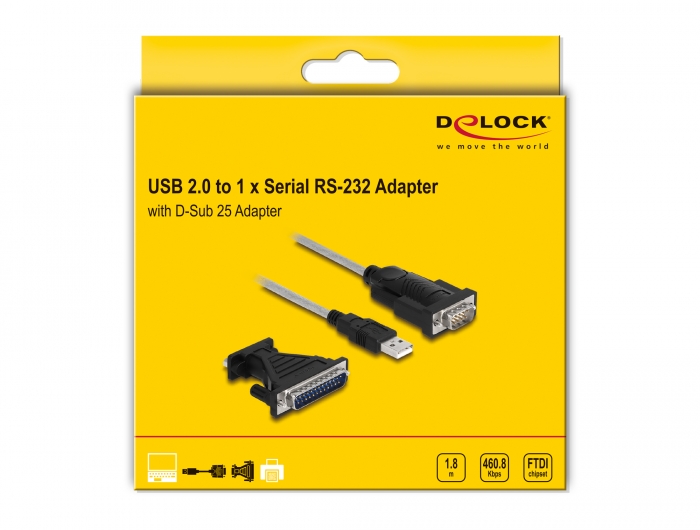 Delock Produkte 66982 Delock Adapter D-Sub 9 Pin Stecker mit Muttern zu  D-Sub 25 Pin Buchse mit Schrauben