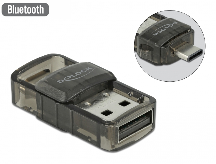 Delock Produkte 61002 Delock USB 2.0 Bluetooth 4.0 Adapter 2 in 1 USB  Type-C™ oder Typ-A