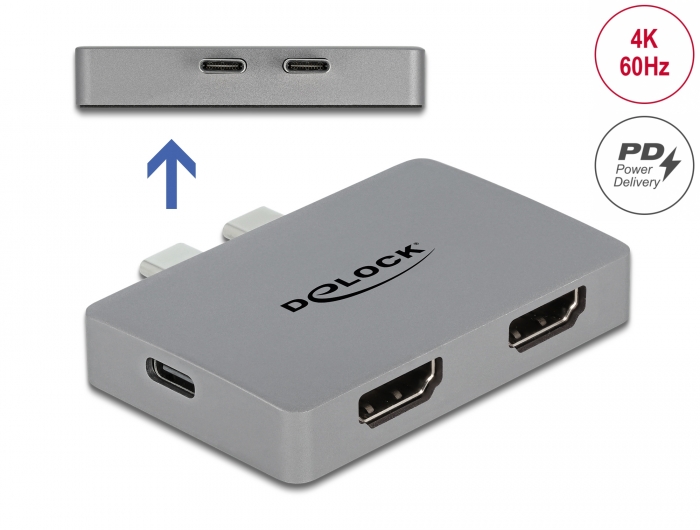  USB C to Dual HDMI Adapter Multi Monitor 4K 60Hz - USB-C to  Dual Port HDMI Converter Type C to HDMI Converter for MacBook Pro Air  M1/M2, LenovoYoga 920 / Thinkpad
