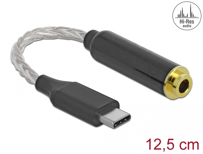Delock Produits 66302 Delock Adaptateur audio USB Type-C™ mâle à un jack  femelle 12,5 cm stéréo 4,4 mm à 5 broches