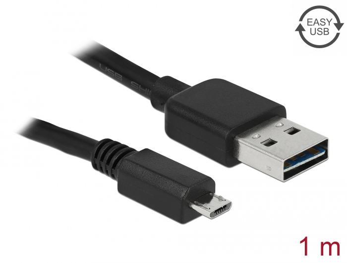 Orgulloso moral Saga Delock Products 83366 Delock Cable EASY-USB 2.0 Type-A male > USB 2.0 Type  Micro-B male 1 m black