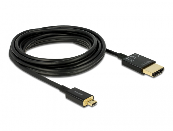 HDMI HDMI Kabel DeLOCK 83344 High-Speed HDMI Kabel mit Ethernet gold 2 m 