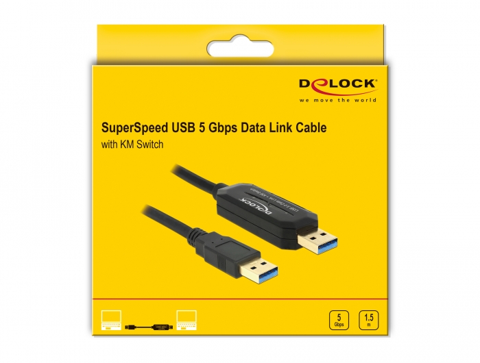 Delock 83647 Delock USB 5 Gbps Data Cable KM Switch Type-A to Type-A 1.5 m
