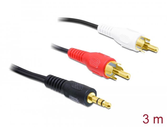 Câble audio JACK 3.5 Stéréo Mâle à 2 x RCA Mâle