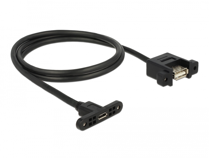 Delock Produkte 85110 Delock Kabel USB 2.0 Micro-B Buchse zum Einbau > USB  2.0 Typ-A Buchse zum Einbau 1 m