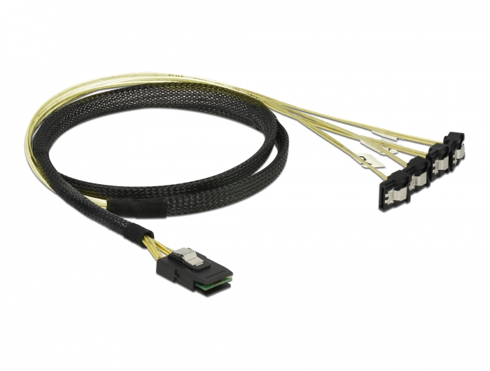 0.5 m/Metal Delock Converter Cable/Mini SAS 36-Pin SFF 8087 to 4X 7-Pin SATA 