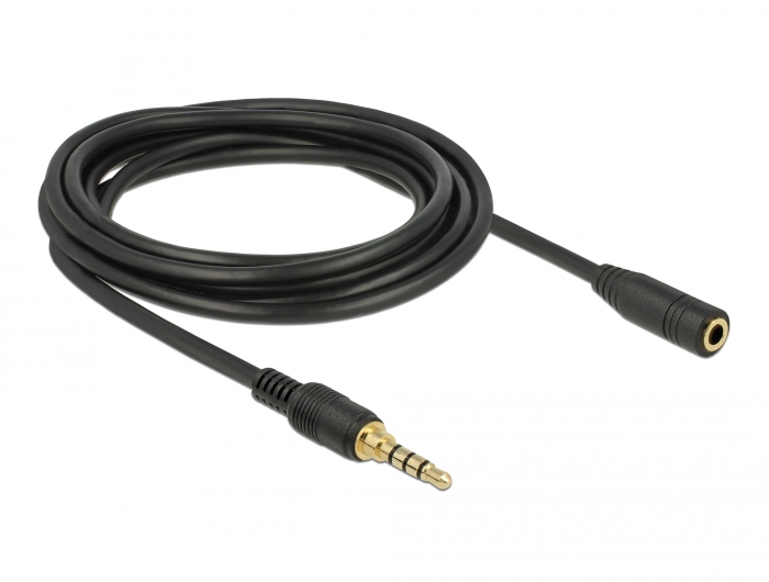 Delock Products 85633 Delock Stereo Jack Extension Cable 3.5 mm 4 pin male  to female 3 m black