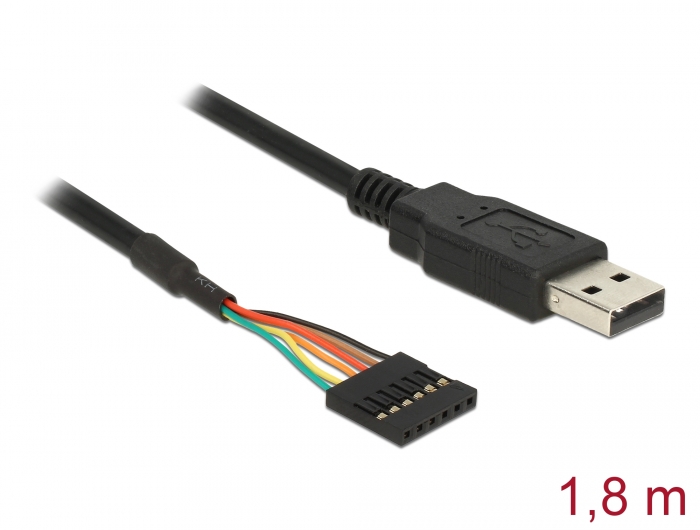 Delock Products 83784 Delock Converter USB 2.0 male > TTL 6 pin pin header  female 1.8 m (5 V)