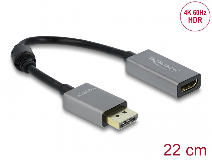 Delock Products 66436 Delock Active DisplayPort 1.4 to HDMI Adapter 4K 60  Hz (HDR)