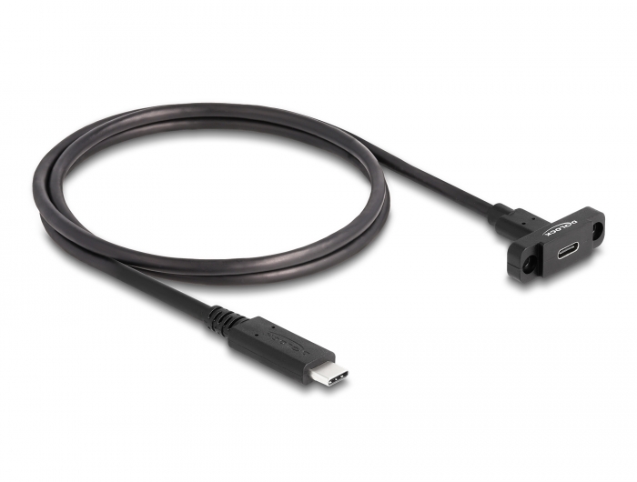 Delock Products 87824 Delock SuperSpeed USB 10 Gbps (USB 3.2 Gen 2) Cable USB  Type-C™ male to female 1 m panel-mount black