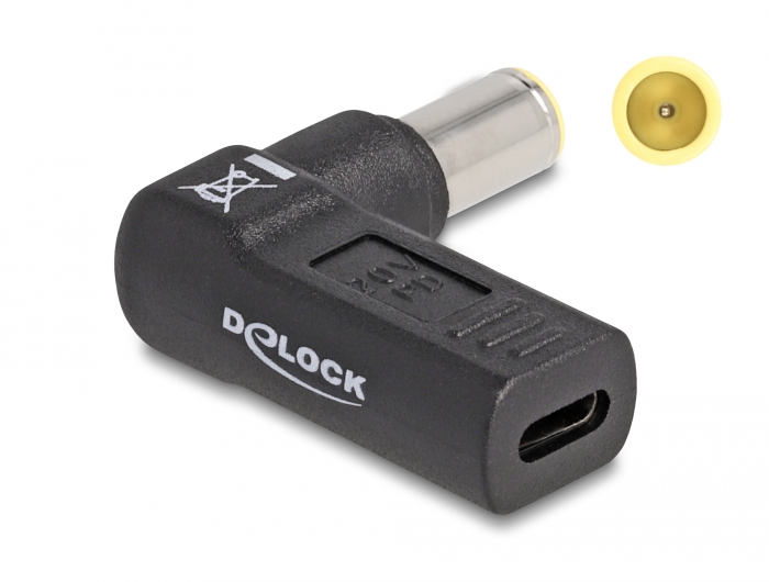 Delock Products 60012 Delock Adapter for Laptop Charging Cable USB Type-C™  female to IBM 7.9 x 5.5 mm male 90° angled