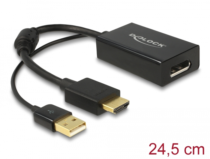 Delock Produits 62667 Delock Adaptateur HDMI-A mâle > DisplayPort 1.2  femelle noir