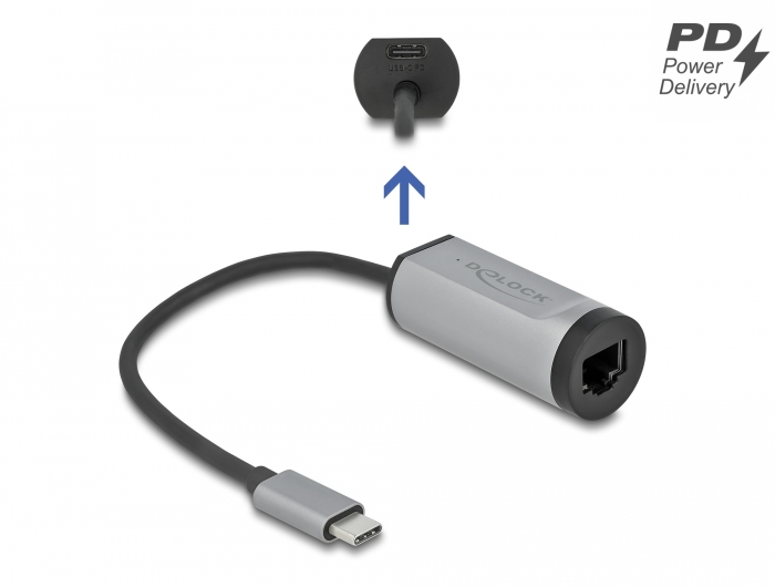 Delock Products 64116 Delock Adattatore USB Type-C™ per Gigabit LAN con  porta di alimentazione grigia
