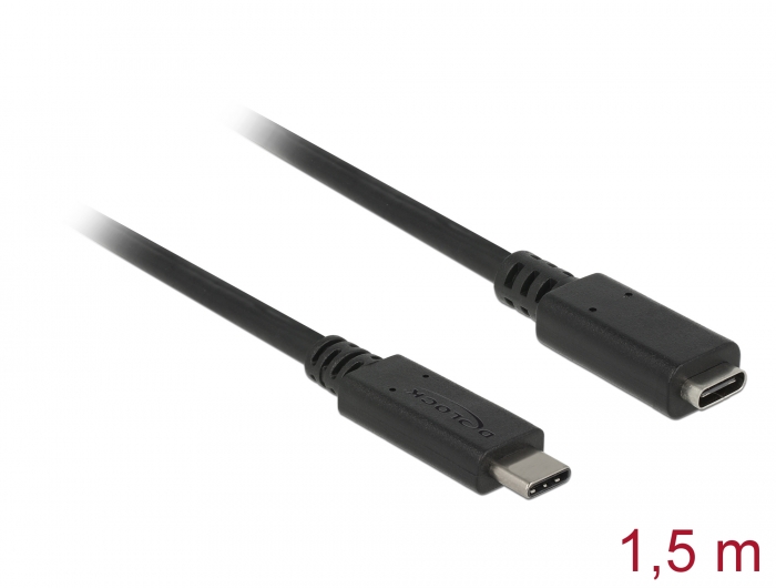 Delock Products 85534 Delock USB 10 Gbps Extension Cable USB Type-C™ male  to female 1,5 m 4K PD 60 W