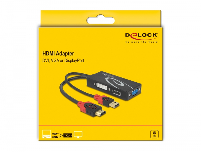 Delock Products 62631 Delock Adapter mini DisplayPort 1.1 male to VGA / HDMI  / DVI female Passive black