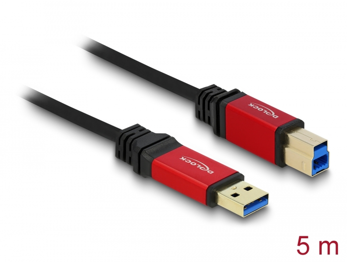 botsen Circulaire Dank u voor uw hulp Delock Products 82759 Delock Cable USB 3.0 Type-A male > USB 3.0 Type-B  male 5 m Premium