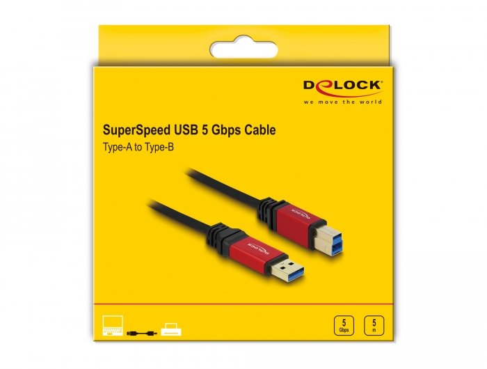 Delock Products Delock Cable Type-A male > USB Type-B male 5 m Premium