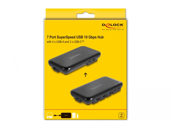 Delock Products 64129 Delock USB 3.2 Gen 2 USB Type-C™ Hub with 4 x USB  Type-C™ female – 10 Gbps