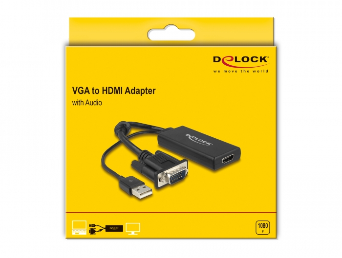 Adaptateur VGA vers HDMI (avec audio)