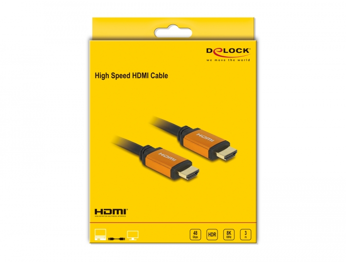Delock Products 85384 Delock Coaxial High Speed HDMI Cable 48 Gbps 8K 60 Hz  black 1 m
