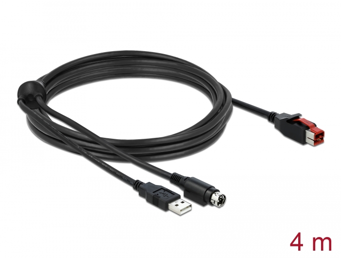 DELOCK 85484: PoweredUSB Kabel Stecker 12V > 2x 4 Pin, 3 m bei reichelt  elektronik