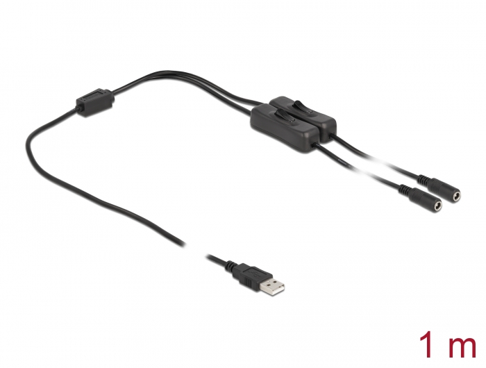 USB DC-Kabel mit Schalter USB-DCVerl.+Schal Typ C 0,3m schwarz - MüKRA  electronic Vertriebs GmbH