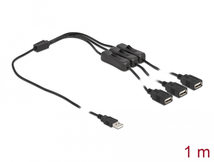 Delock Produkte 86804 Delock Kabel USB Typ-A Stecker zu 3 x USB Typ-A  Buchse mit Schalter 1 m