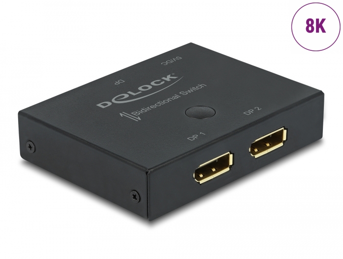 Delock Products 11478 Delock DisplayPort 2 - 1 Switch bidirectional 8K 30 Hz