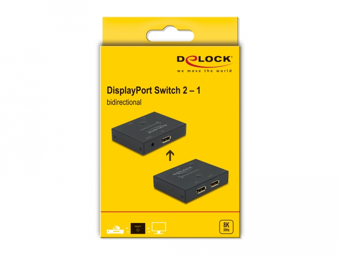 Delock Products 11478 Delock DisplayPort 2 - 1 Switch bidirectional 8K 30 Hz